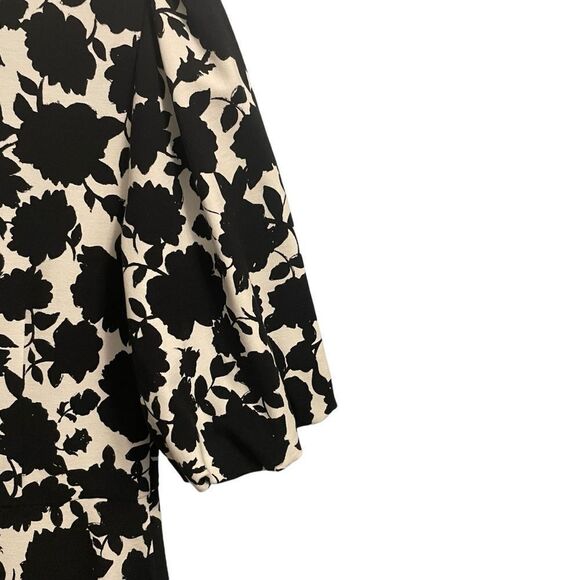 Kate Spade Bicolor Floral Ponte Dress Black White Fit & Flare Size MED - Picture 8 of 9
